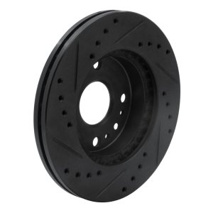 Ford Aspire Brake Rotor (1) - Front Right - R1 Concepts - Drilled & Slotted - Black - `94-`02